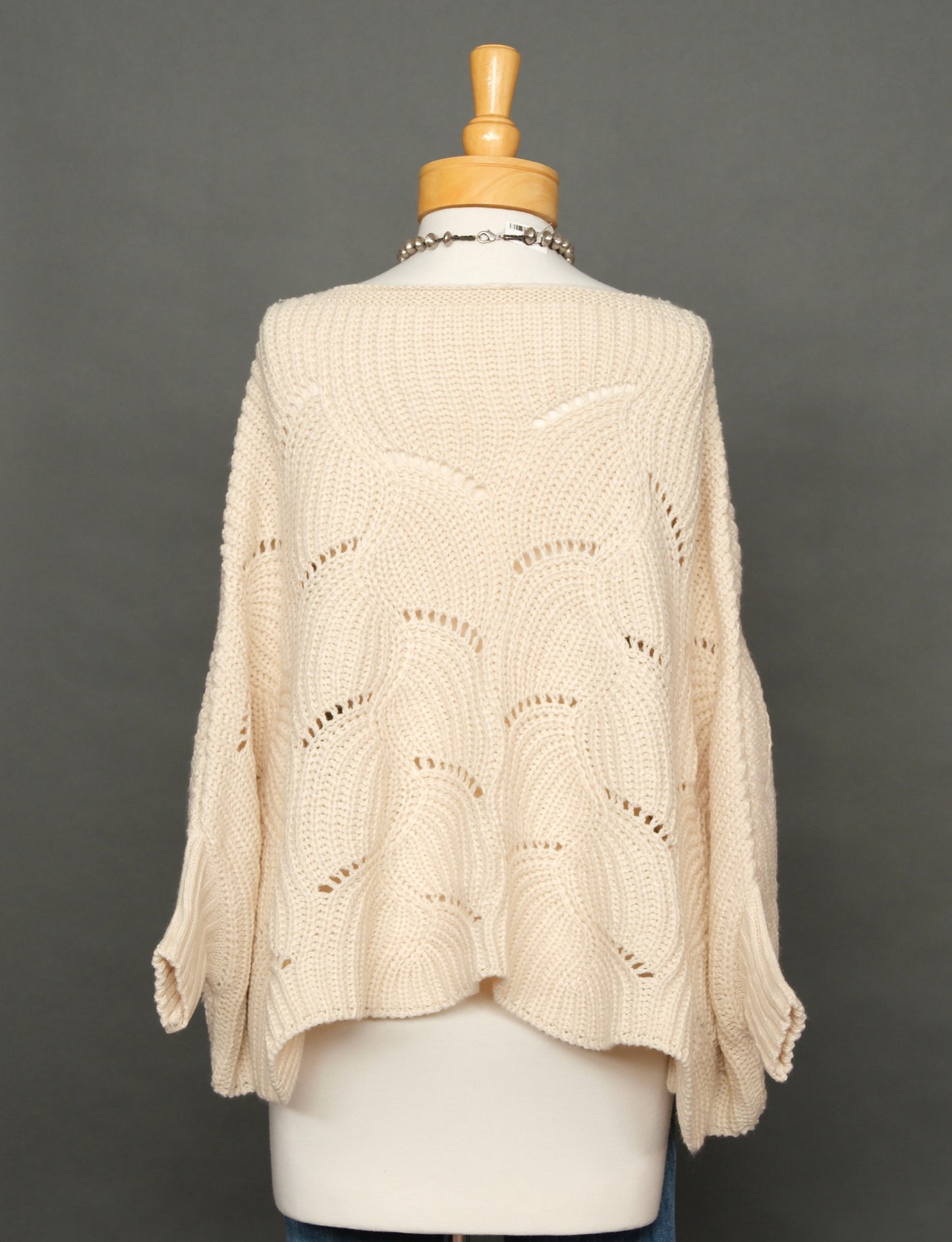 Everywhere Poncho Sweater in Ivory