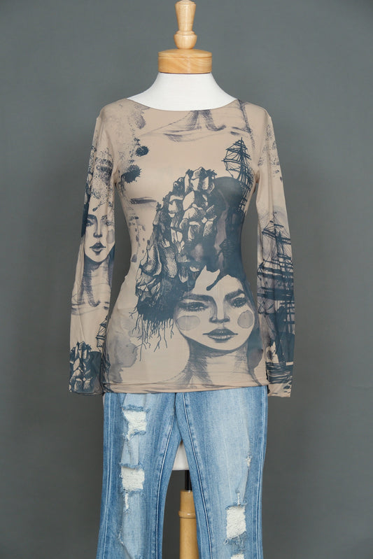 Mesh T in Come Sail Away Mink