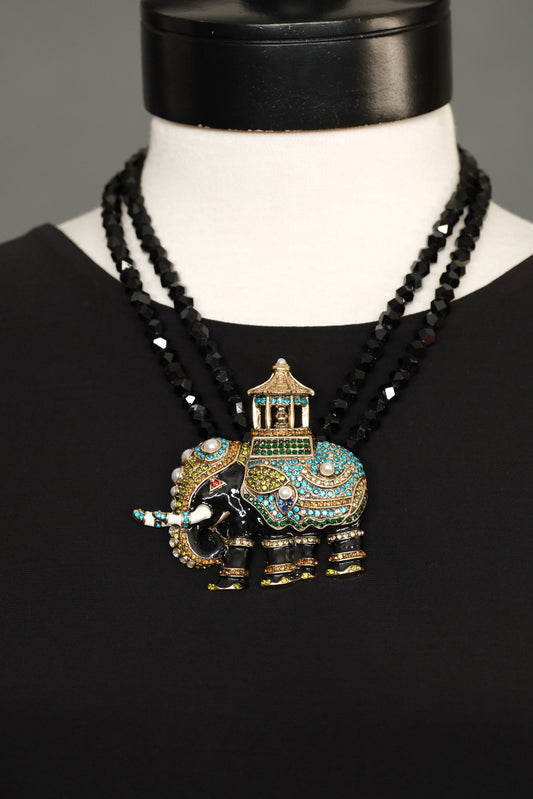 Jaipur Jeweled Elephant Necklace