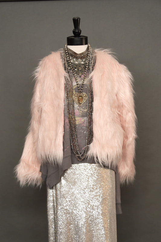 Arctic Pink Faux Fur Jacket