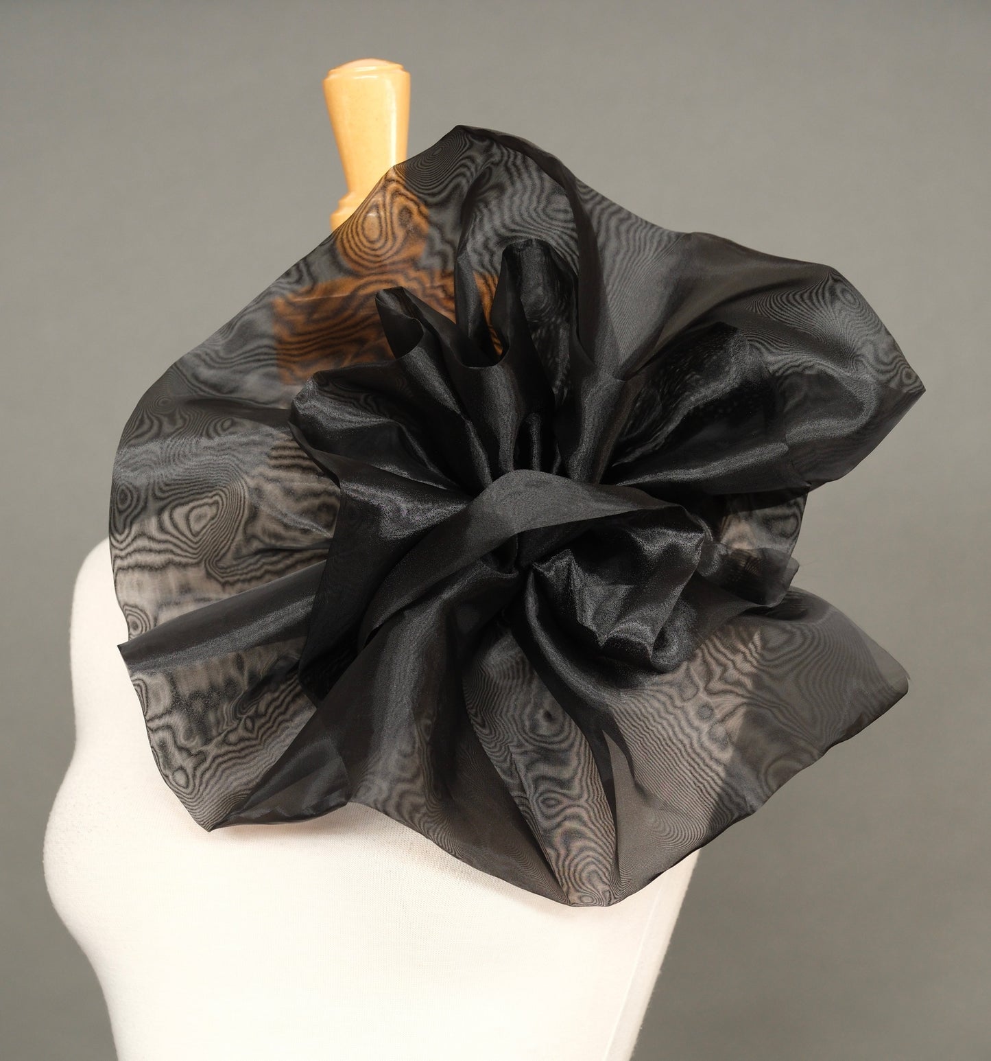 Poof Flower in Black Organza