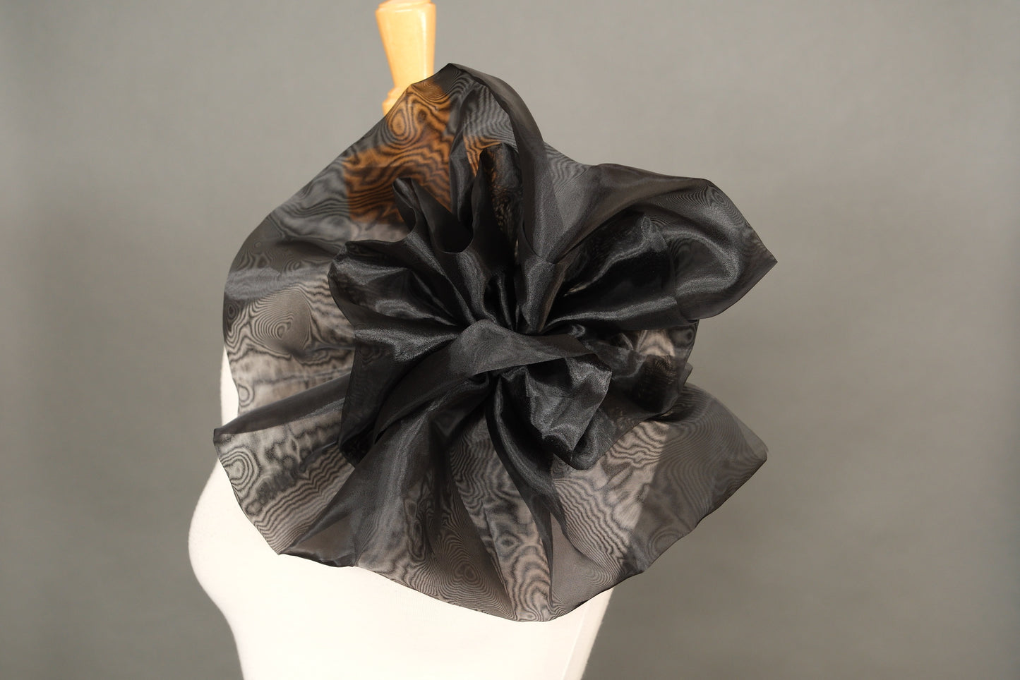 Poof Flower in Black Organza