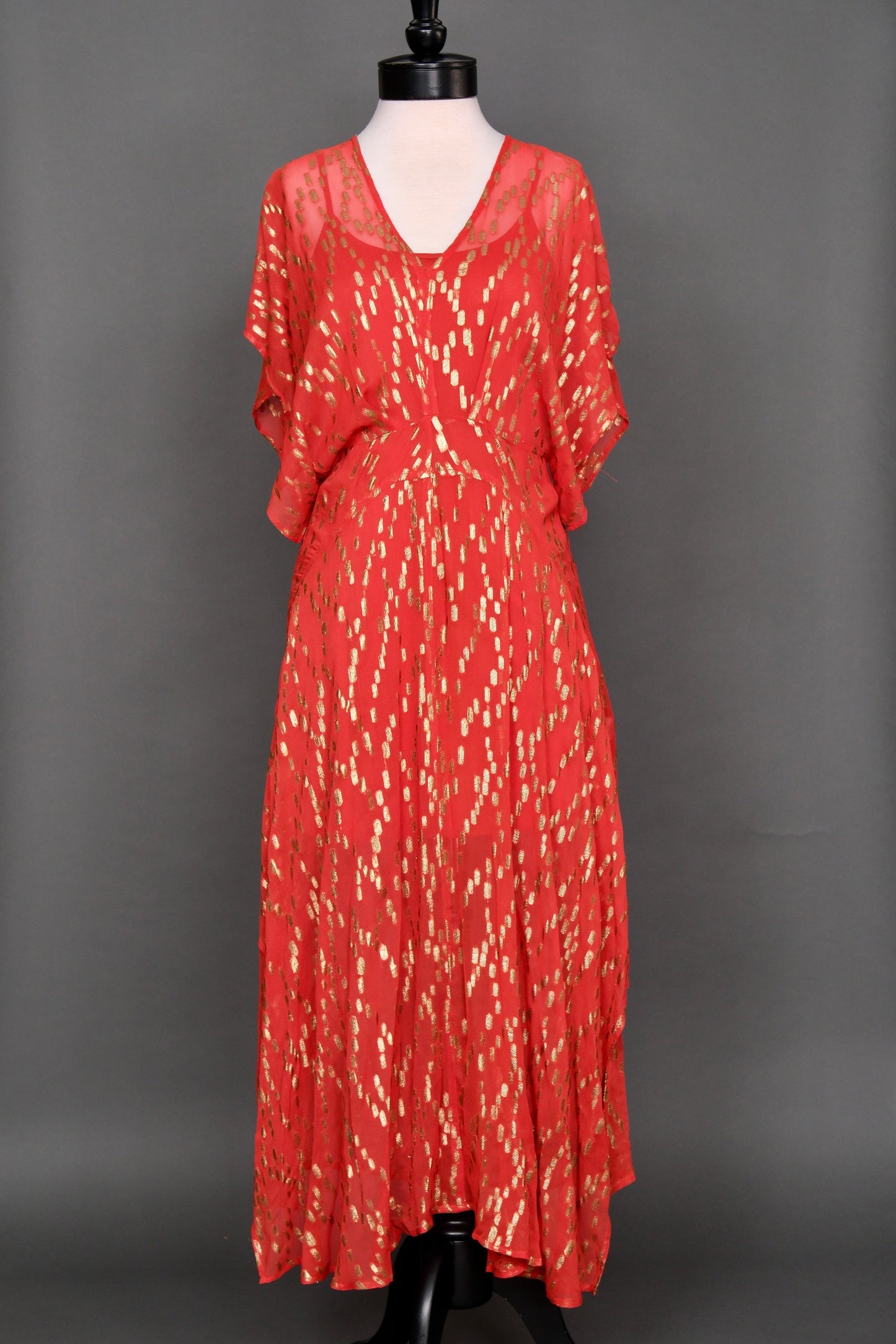 Jazz Age Dress in Coral Flame
