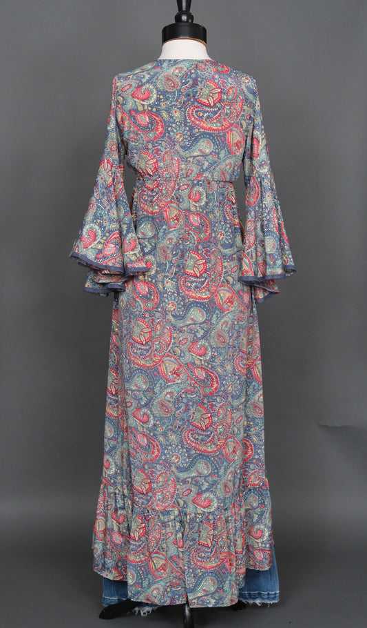 Belle Dress in French Blue Paisley