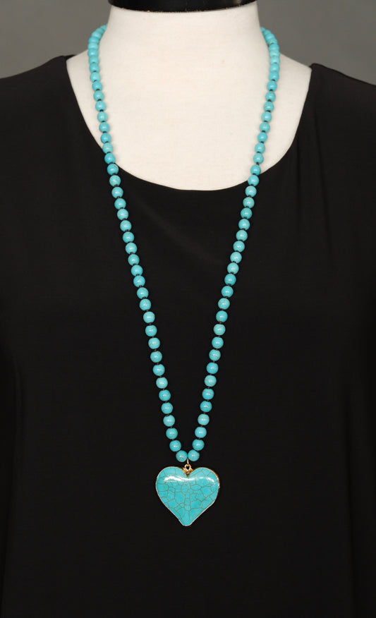 Heart Necklace in "Turquoise"