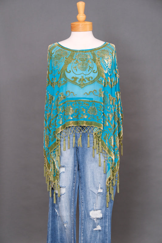 Turquoise Temple Poncho