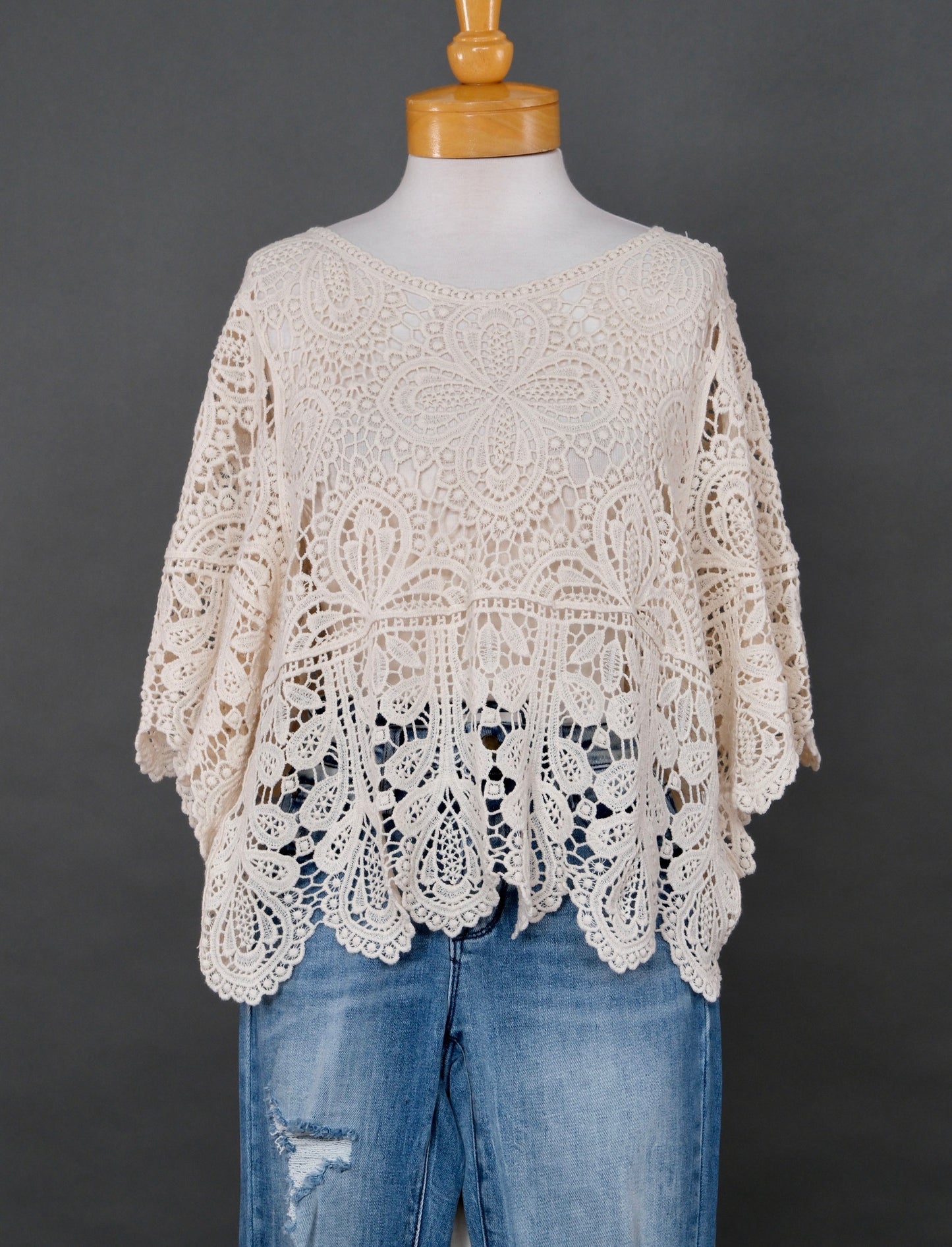 Clementine Crochet Top in Natural