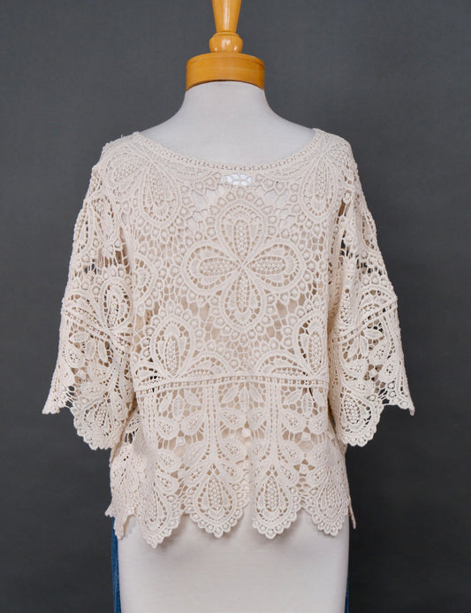 Clementine Crochet Top in Natural