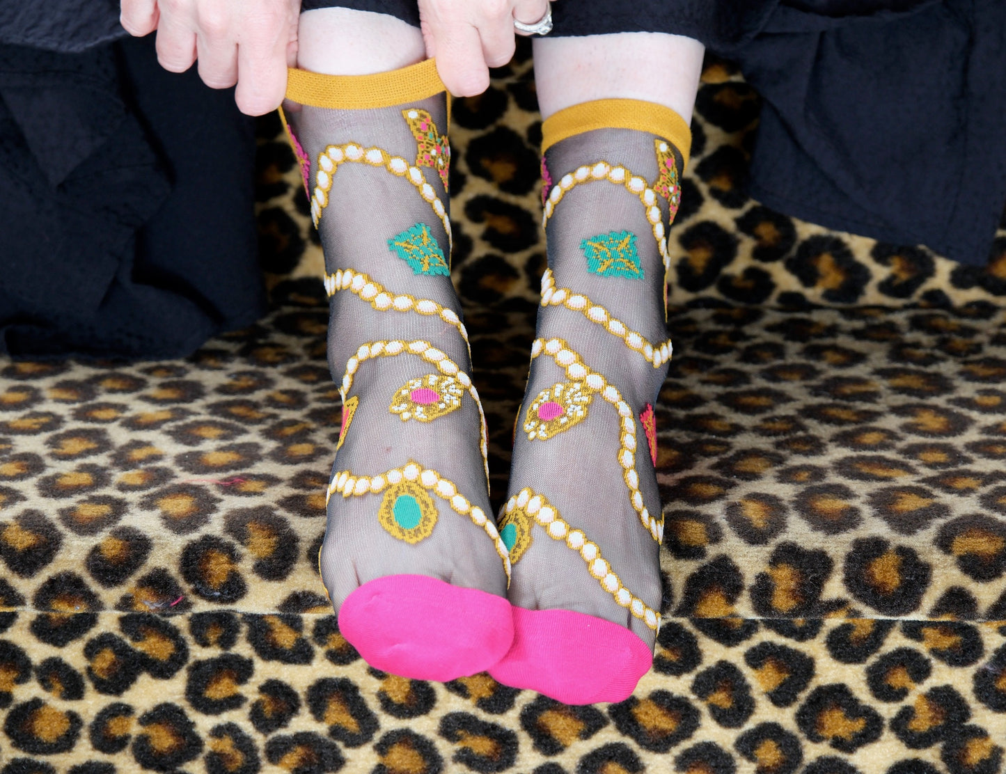 Bejeweled Motif Socks