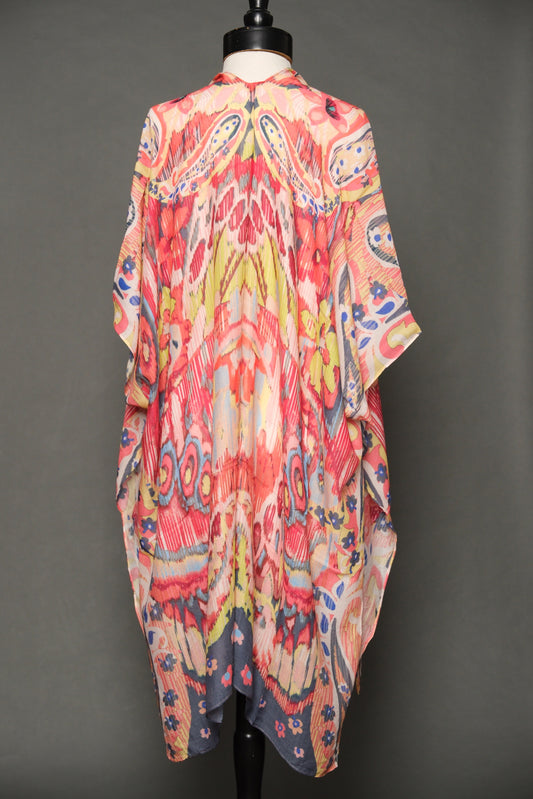 Kimono Topper in Summer Ikat