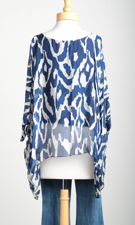 Silky Top in Abstract Navy