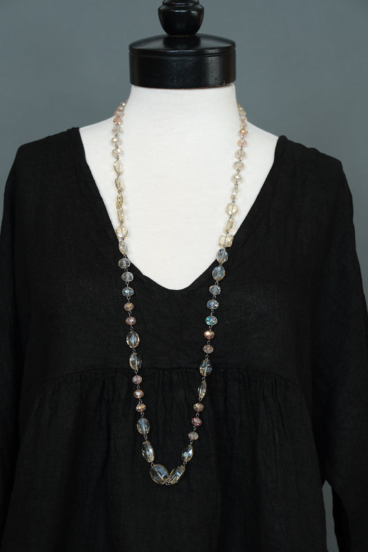 Crystal Ball Necklace in Champagne