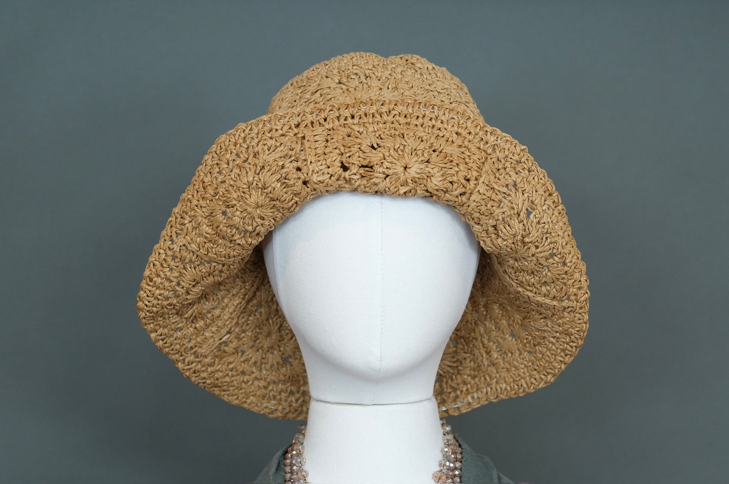 Summer Shade Bucket Hat in Natural Raffia