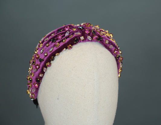 Zelda Headband in Royal Purple Velvet