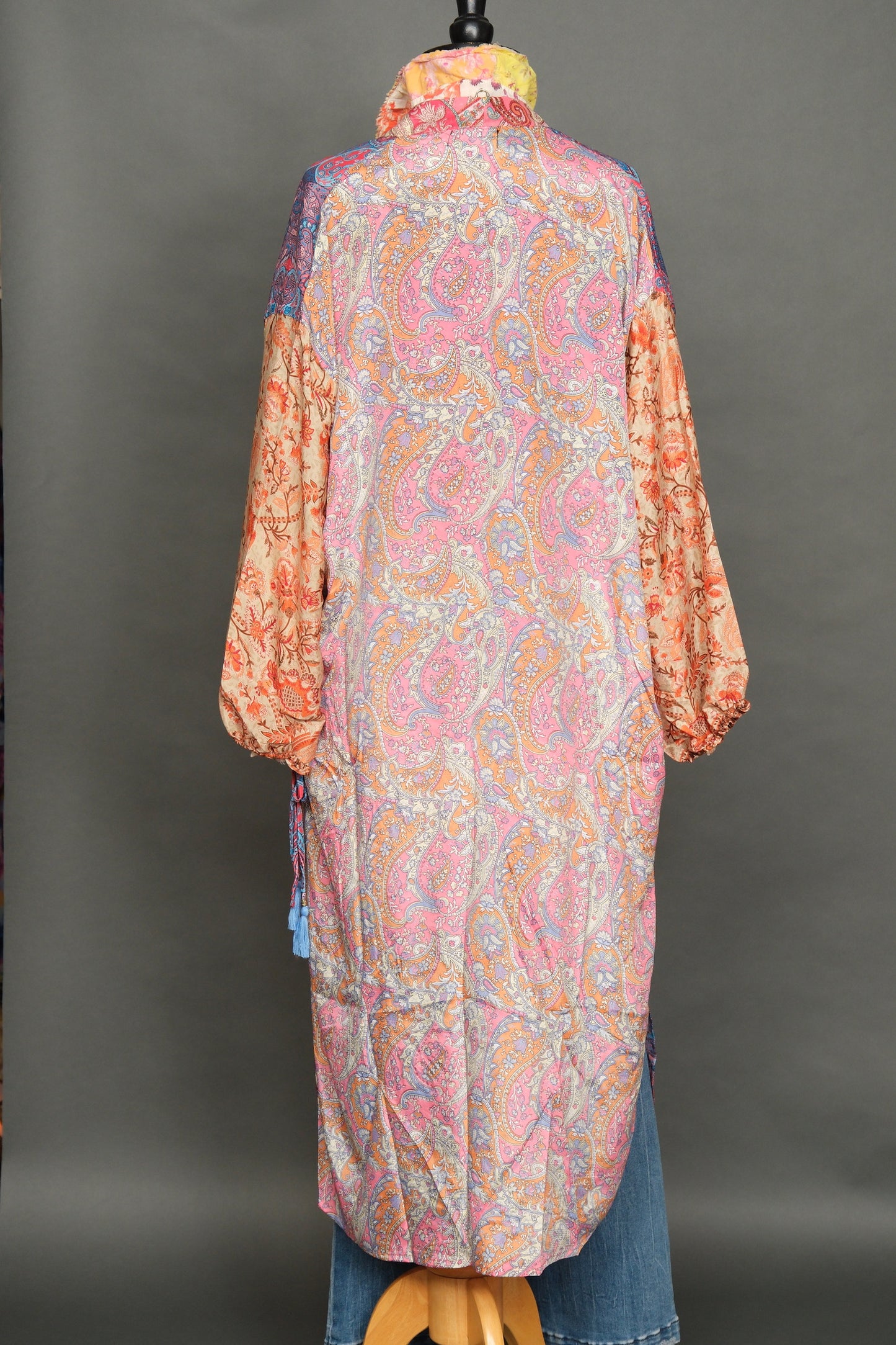 Kashmir Duster in Pink/Blue Paisley