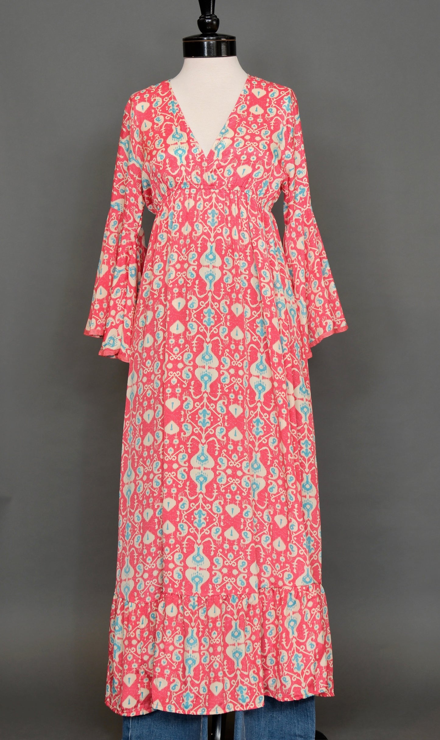 Belle Dress in Coral Print
