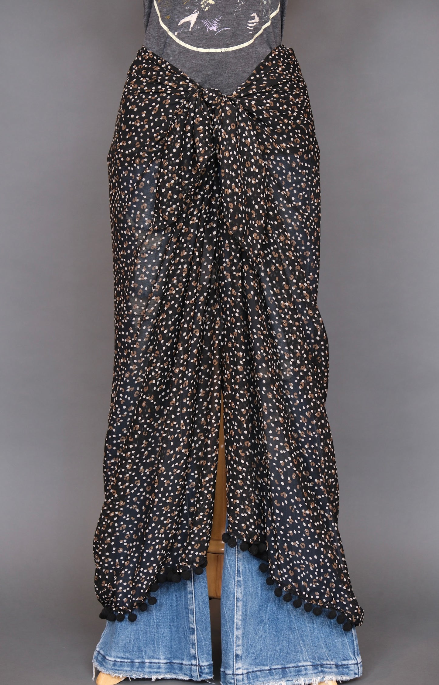 Animal Party Sarong with Pom Poms