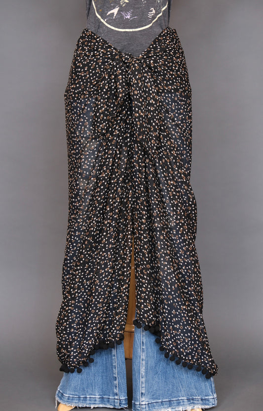 Animal Party Sarong with Pom Poms