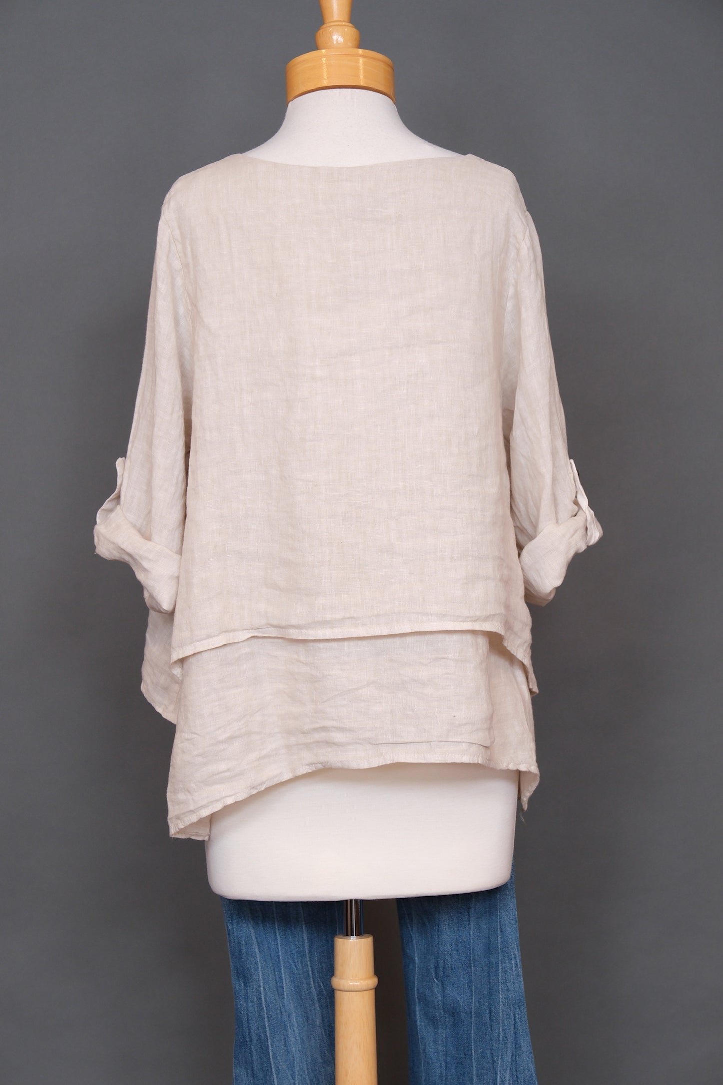 Olivia Linen Top in Natural