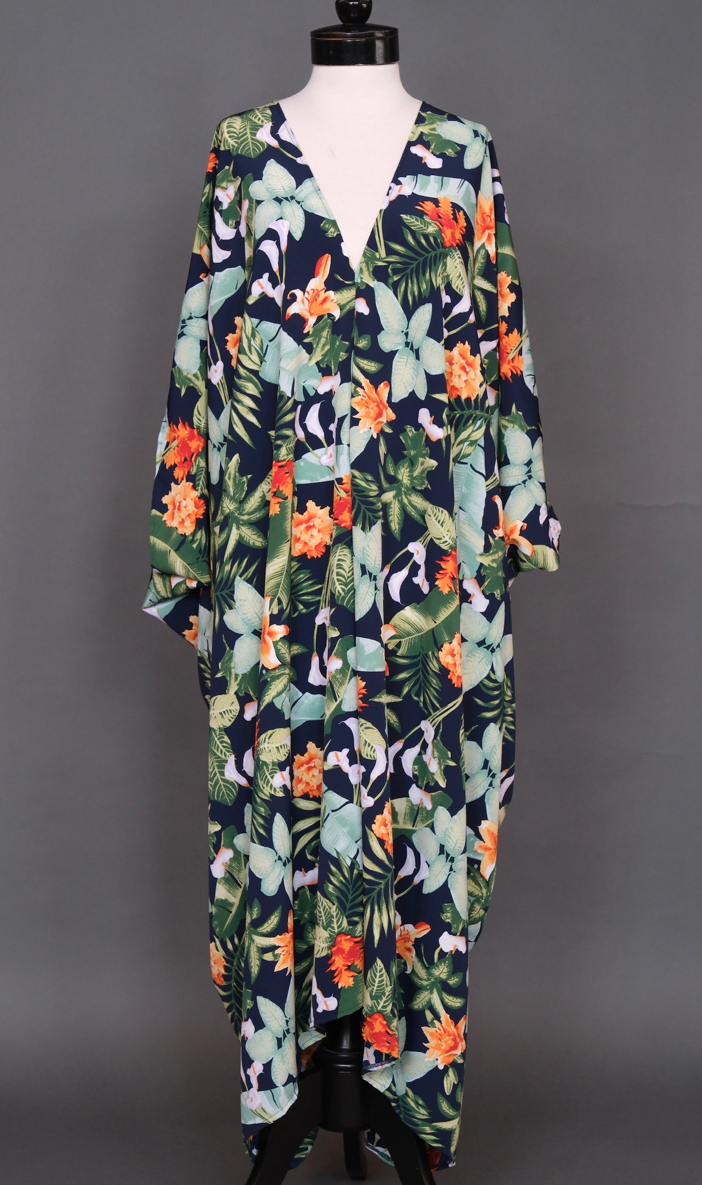 Paradise Caftan in Navy & Jade by Jennafer Grace