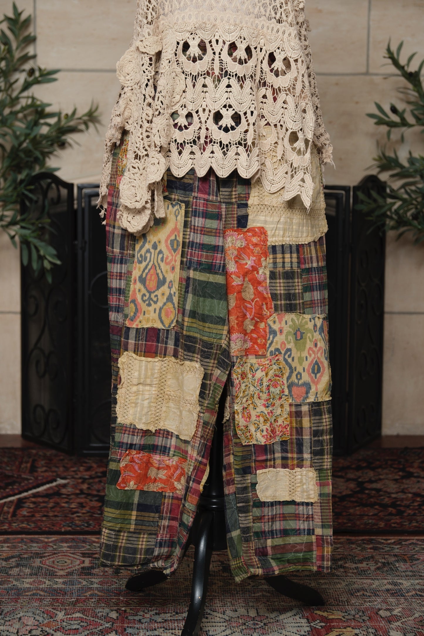 Pant in Patched Plaid