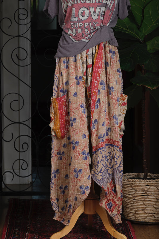 Harem Pant in Blue Clover – Chateau Bel Age Boutique