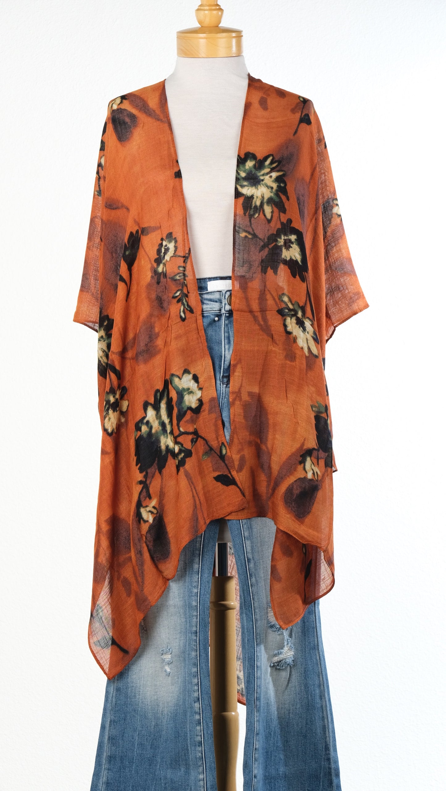 Kimono Topper in Spice Flower