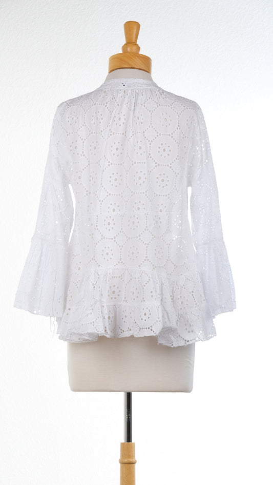 Jazmin Eyelet Top in Crisp White