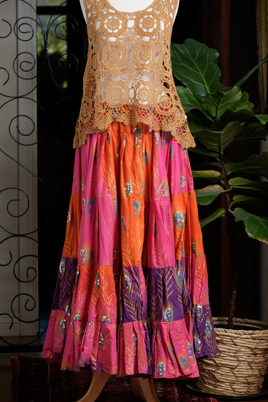 Gypsy Skirt in Peacock Shimmer