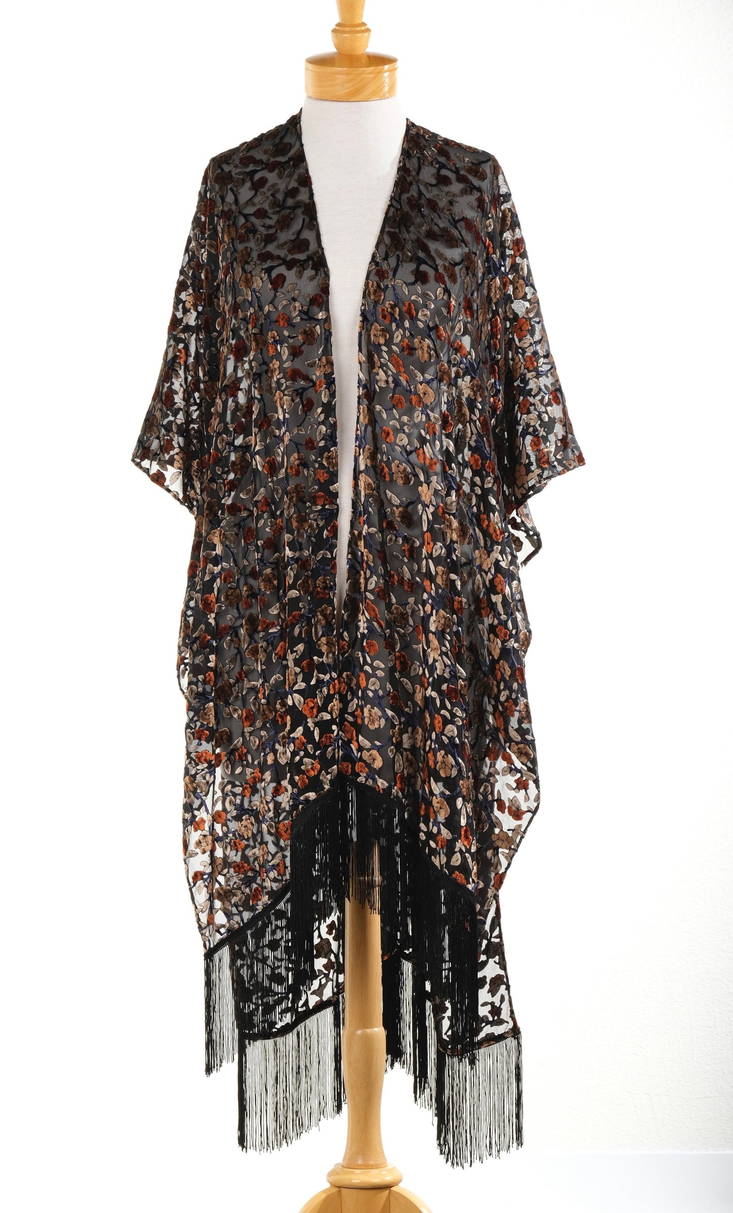 Fringe Topper in Rusted Floral Burnout