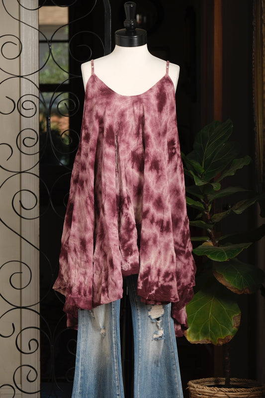 Swing Tank in Deep Plum Tie Dye