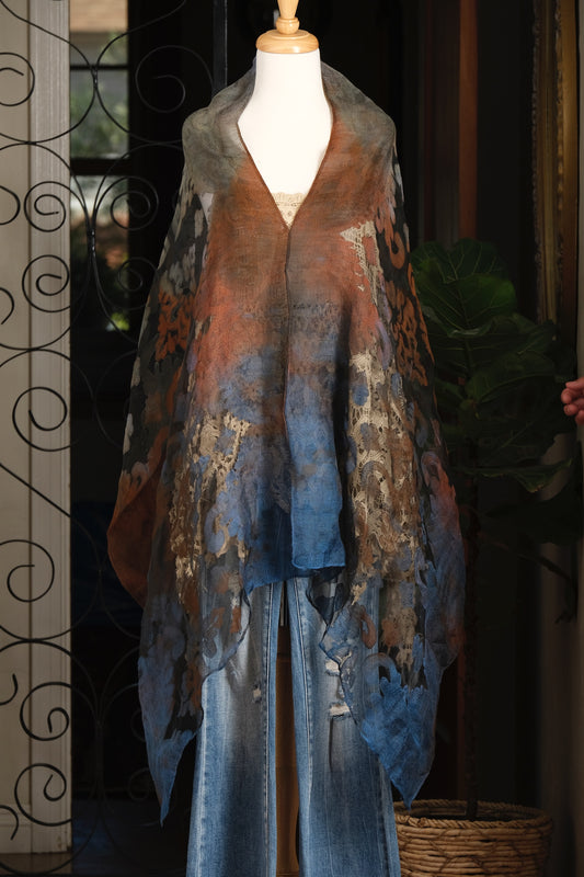 The Valentina Poncho in Rusted Forest
