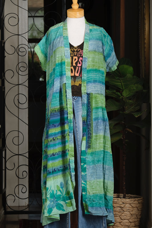 Summer Evermore Duster in Aqua Ombre