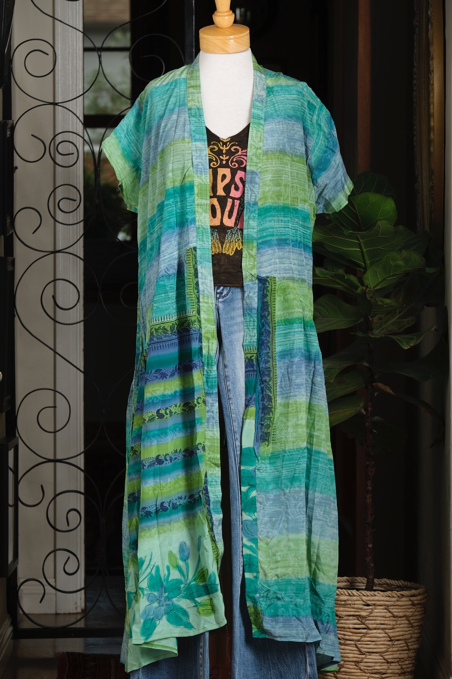Summer Evermore Duster in Aqua Ombre
