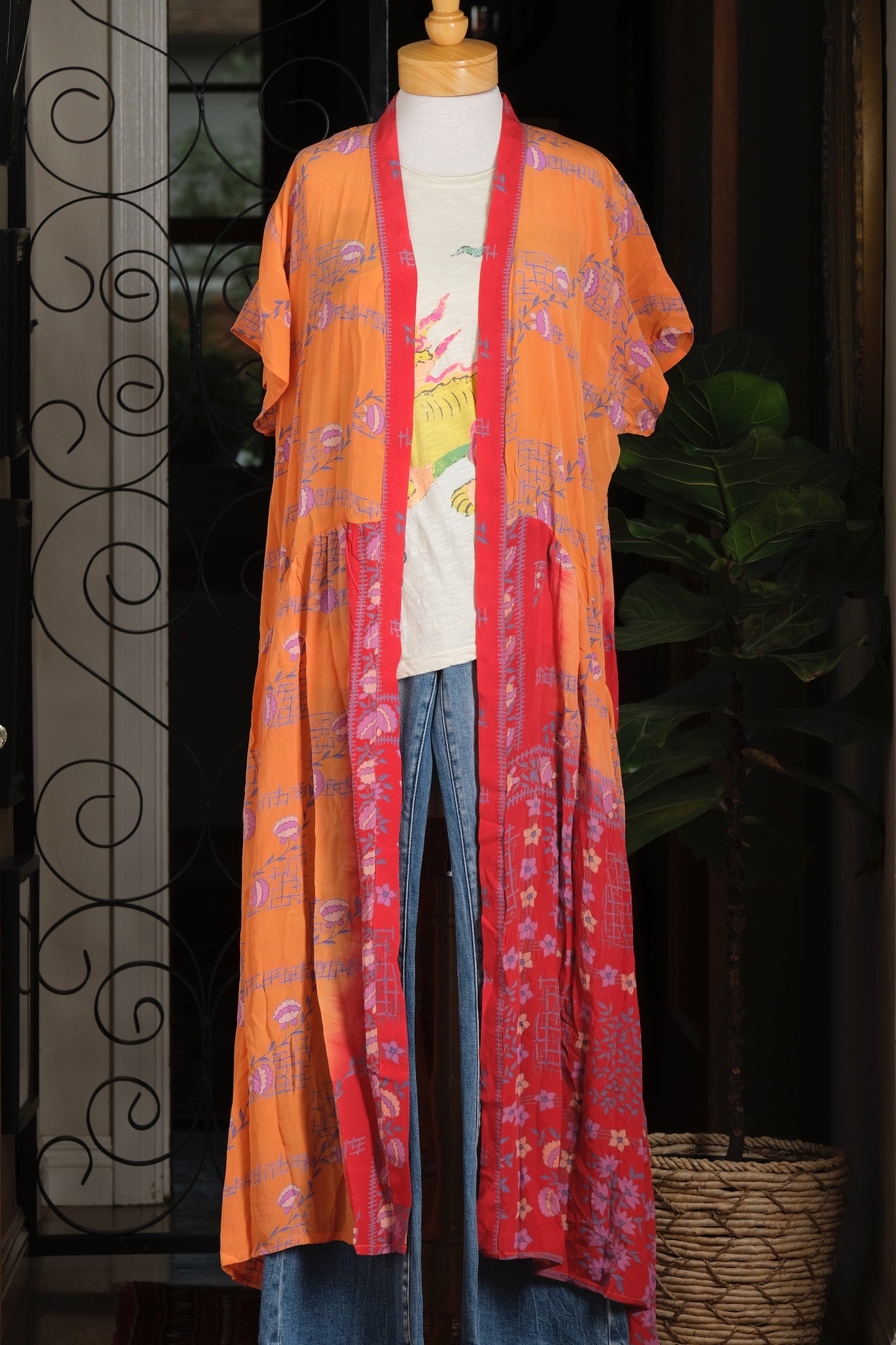 Summer Evermore Duster in Peach Ombre