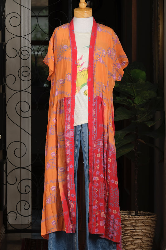 Summer Evermore Duster in Peach Ombre