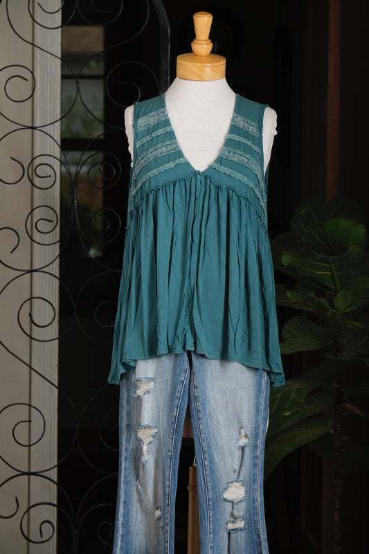 Baby Doll Tank in Teal