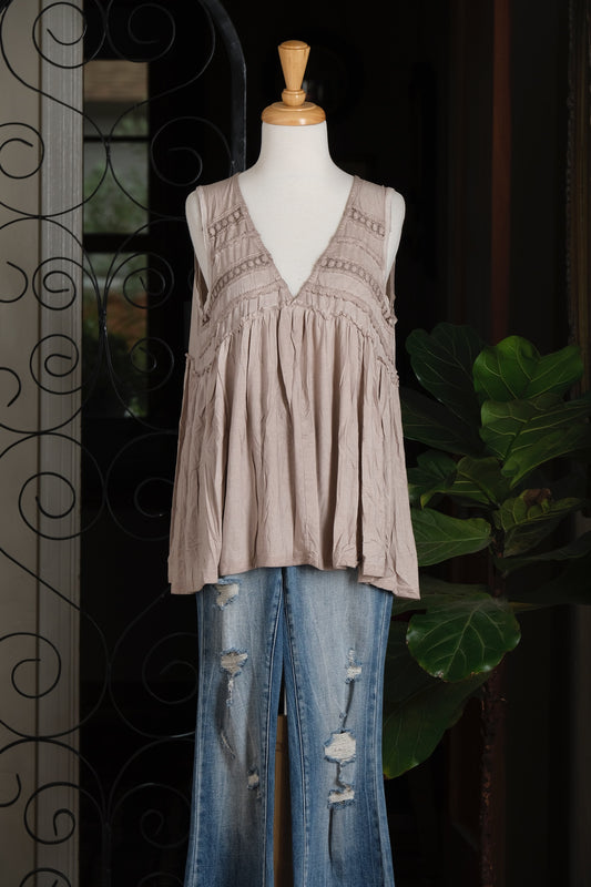 Baby Doll Tank in Blush Taupe