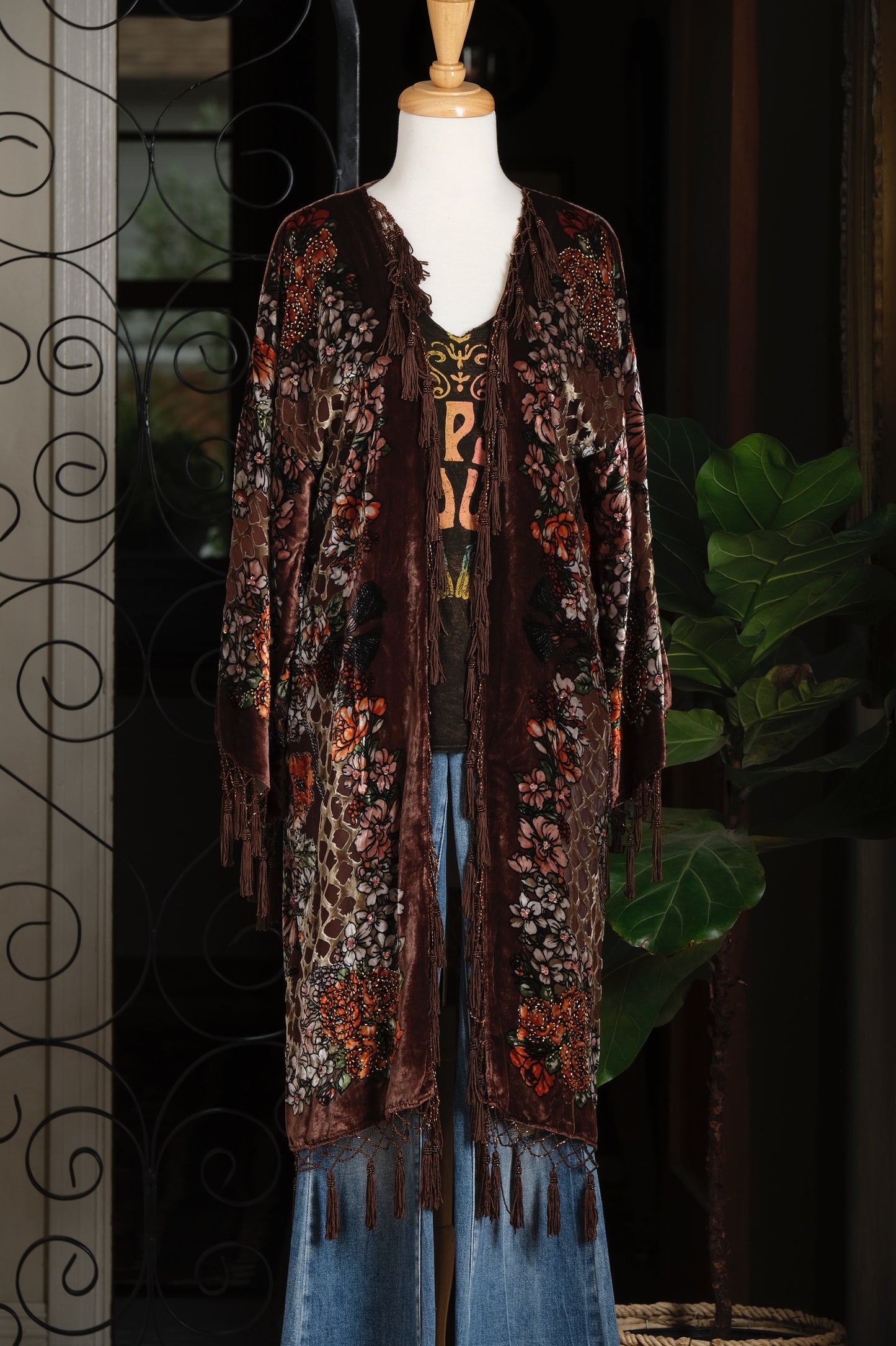 Burnout Velvet in Plum Garden