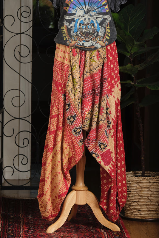Harem Pant in Red on Natural