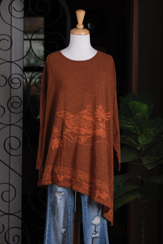 T Shirt in Bird Mandarin