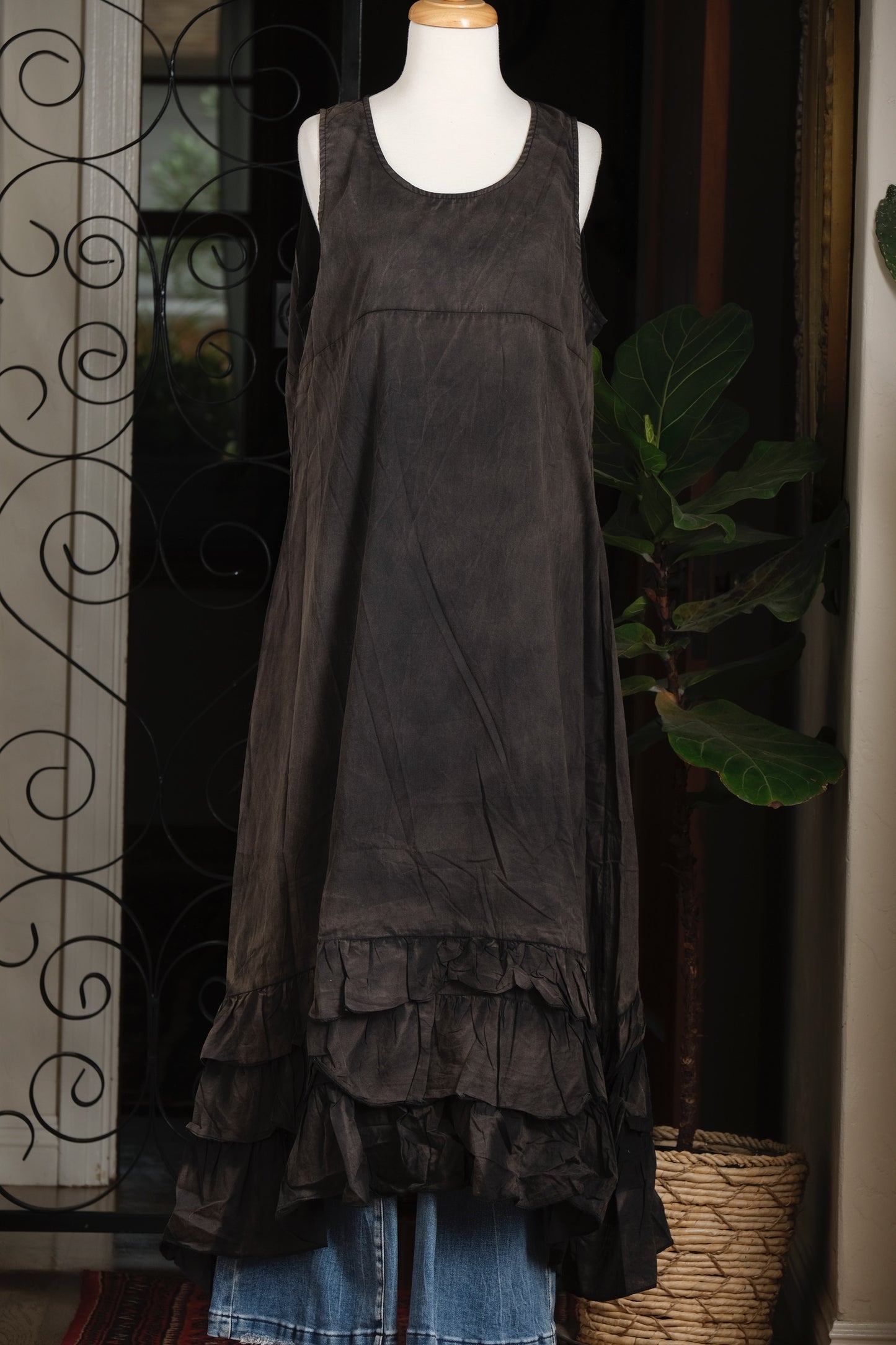 Slip Dress in Faded Black
