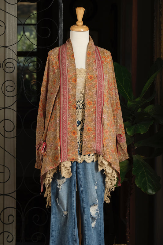 Tie Top in Taupe Apricot