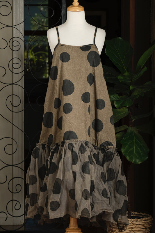 Foundation Slip in Pine Polka Dots