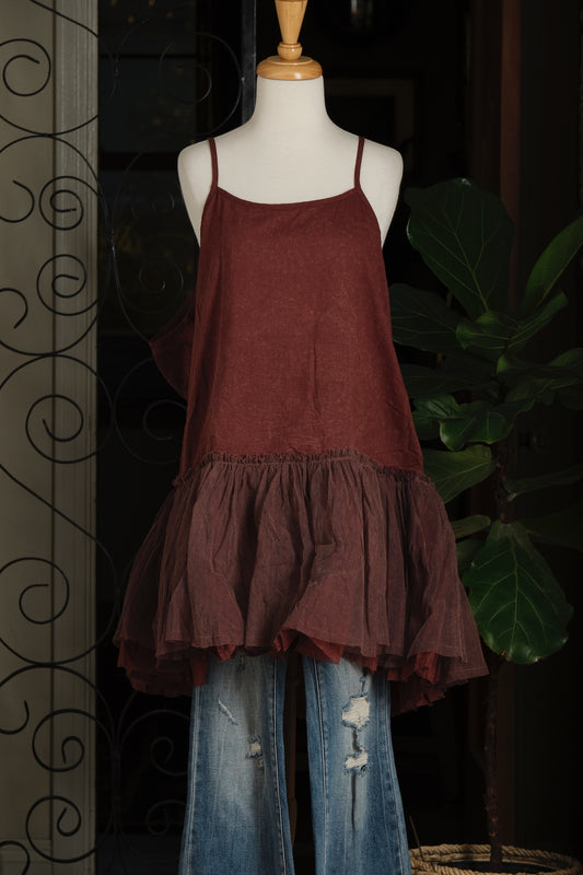 Low Waisted Foundation Cami in Mahogany