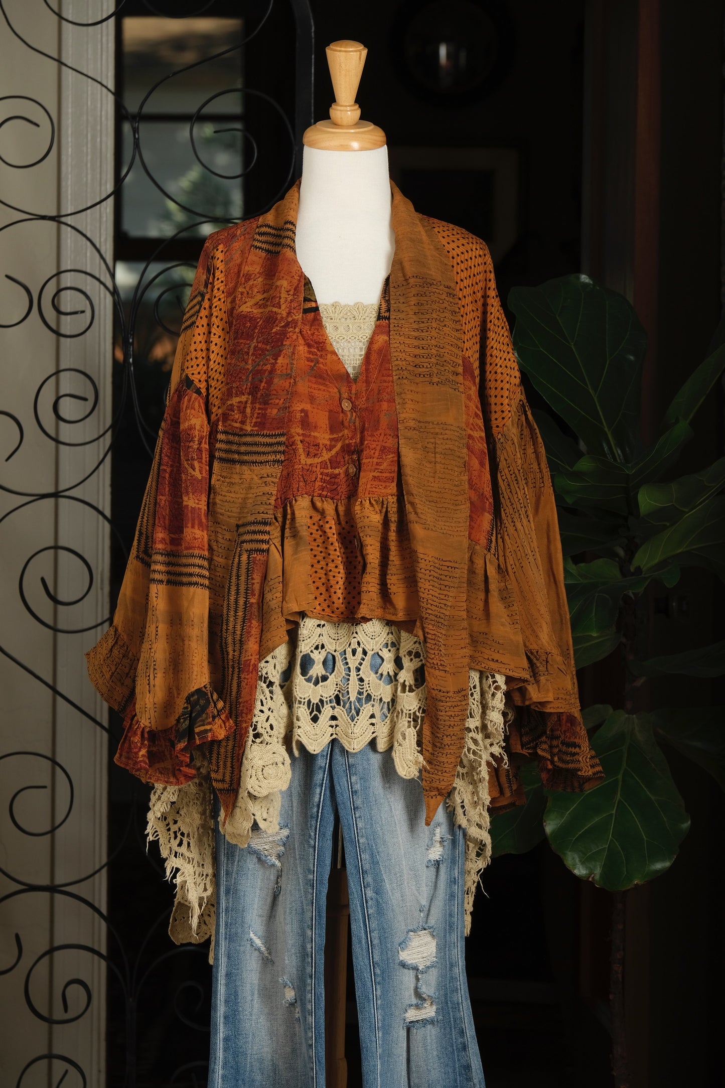 Ruffled Gypsy Top in Rusted