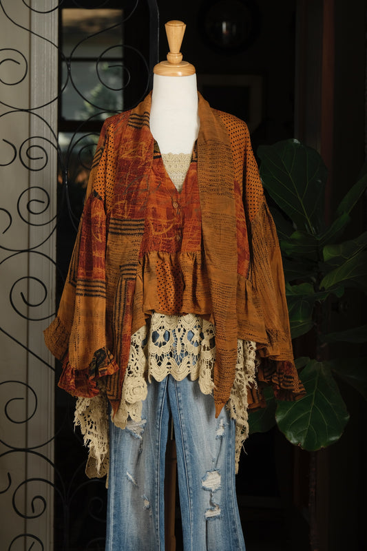 Ruffled Gypsy Top in Rusted
