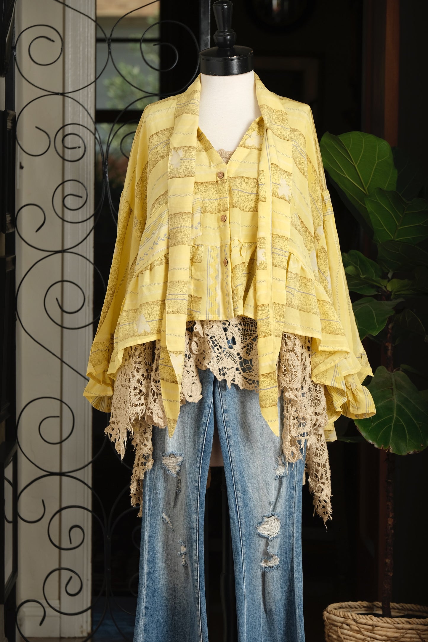 Ruffled Gypsy Top in Buttercup
