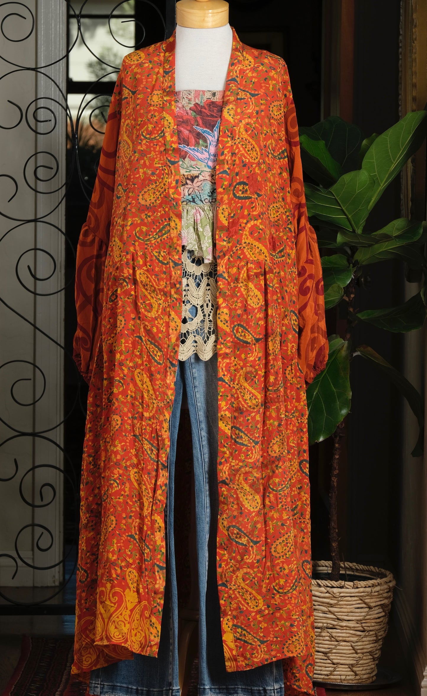 Evermore Duster in Coral Paisley