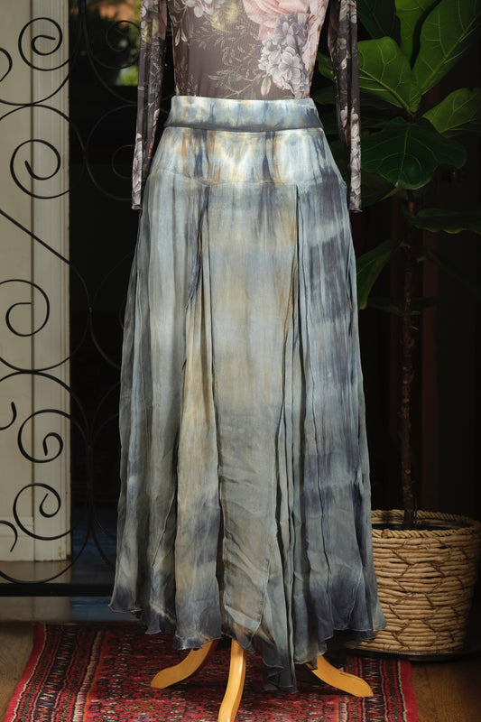 Chiffon Skirt in Blue Storm